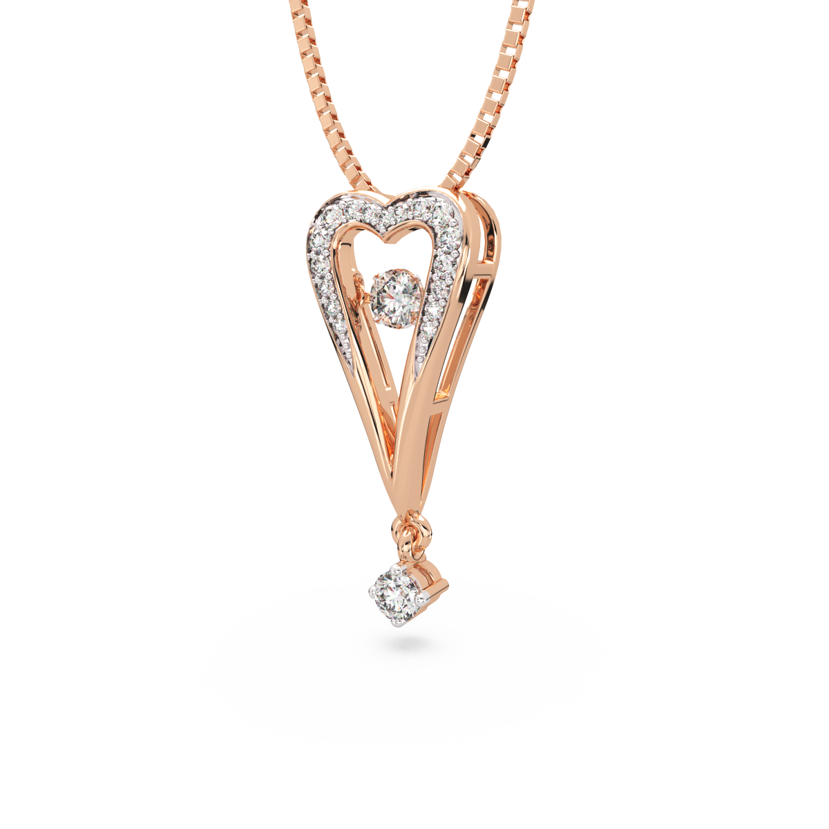 Queen of Hearts and Dancing Diamond Pendant