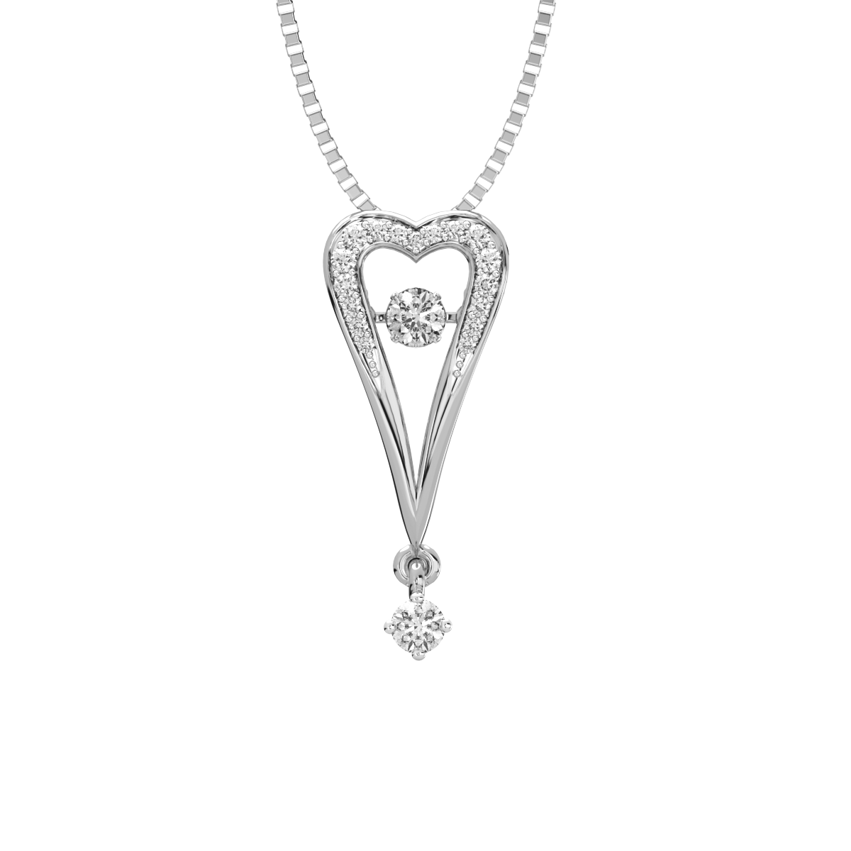 Queen of Hearts and Dancing Diamond Pendant