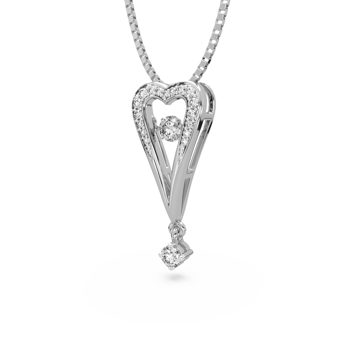 Queen of Hearts and Dancing Diamond Pendant