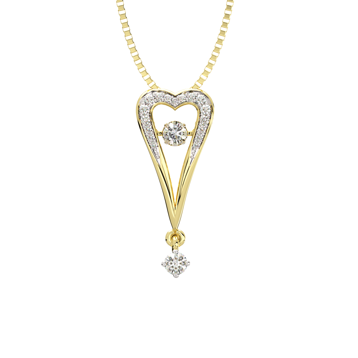 Queen of Hearts and Dancing Diamond Pendant