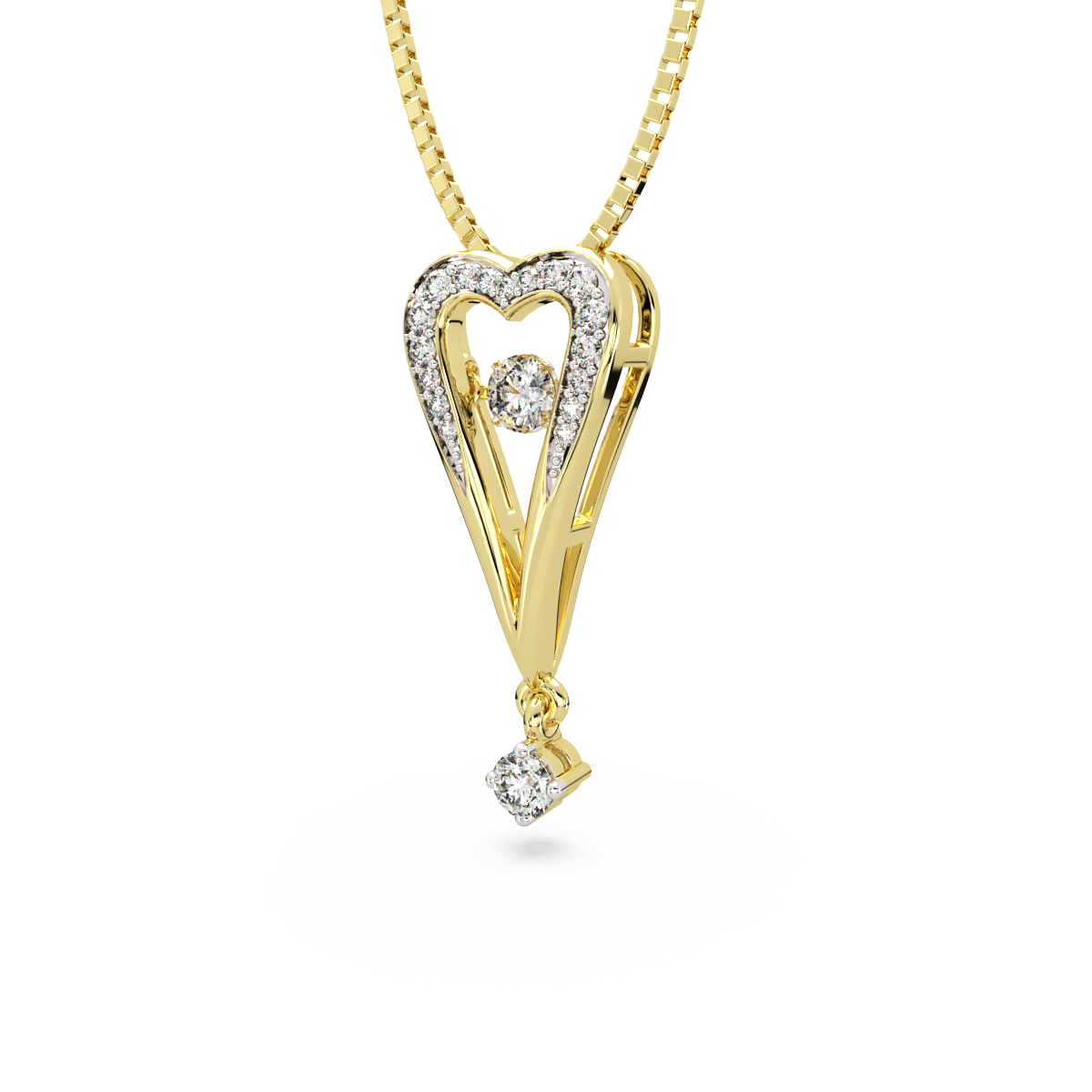 Queen of Hearts and Dancing Diamond Pendant