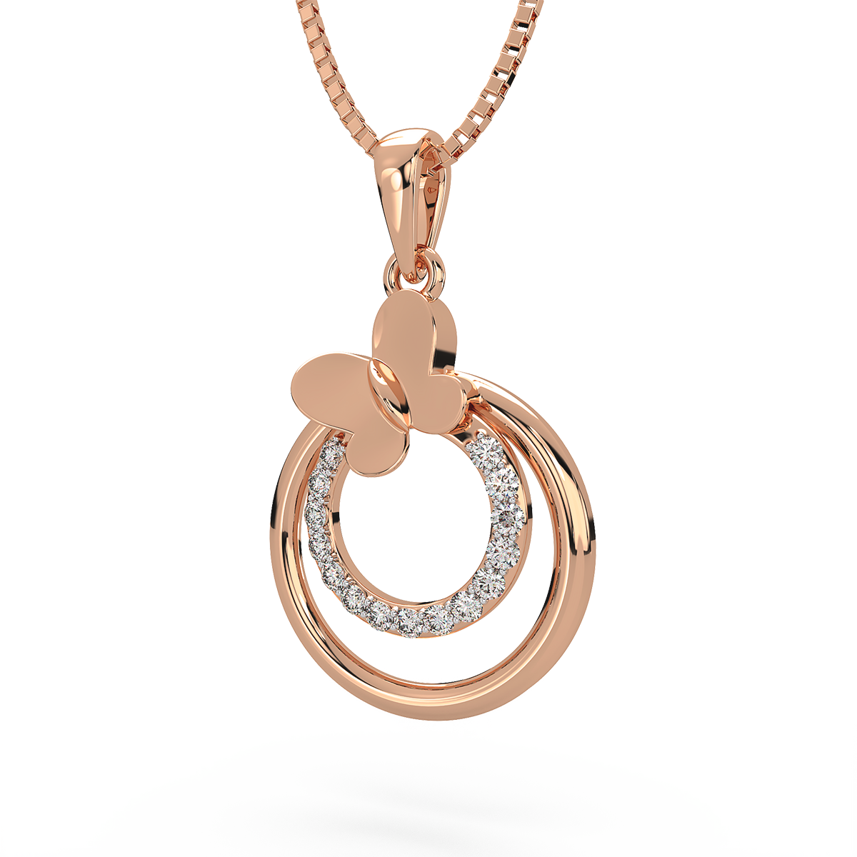 Globular Butterfly Diamond Pendant