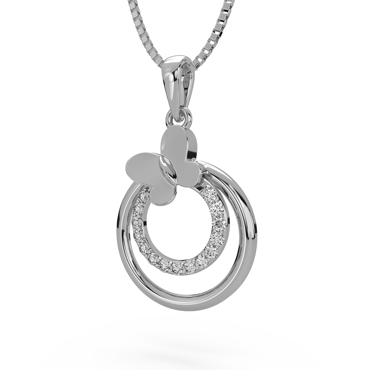 Globular Butterfly Diamond Pendant