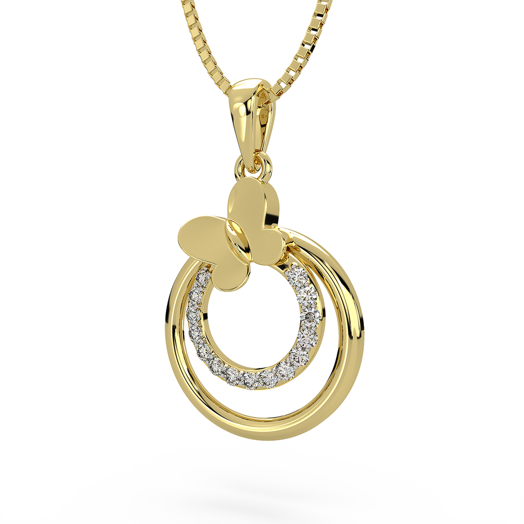 Globular Butterfly Diamond Pendant