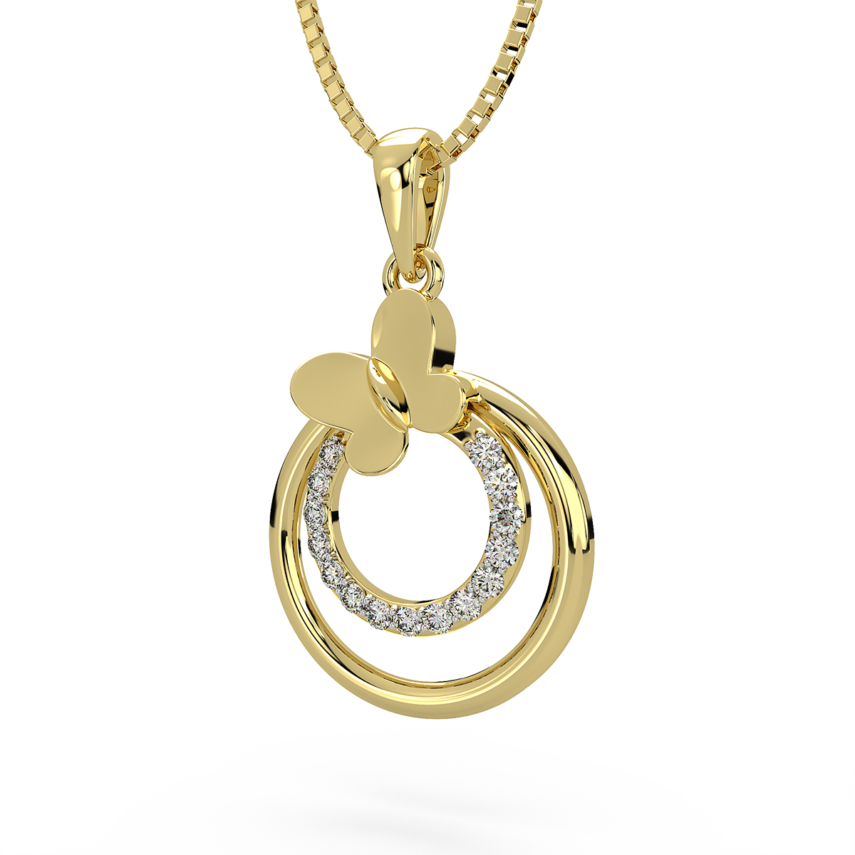 Globular Butterfly Diamond Pendant