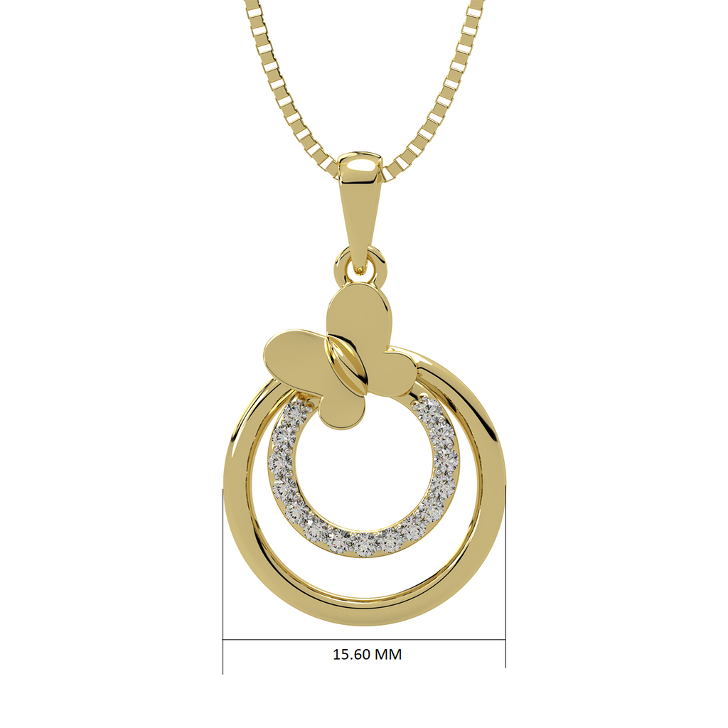 Globular Butterfly Diamond Pendant
