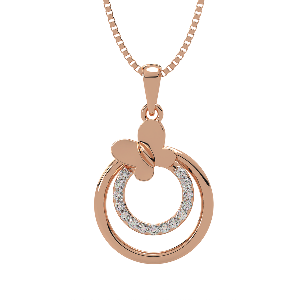 Globular Butterfly Diamond Pendant