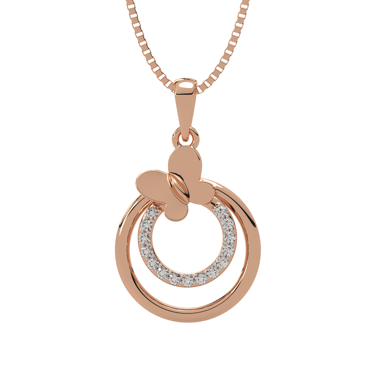 Globular Butterfly Diamond Pendant