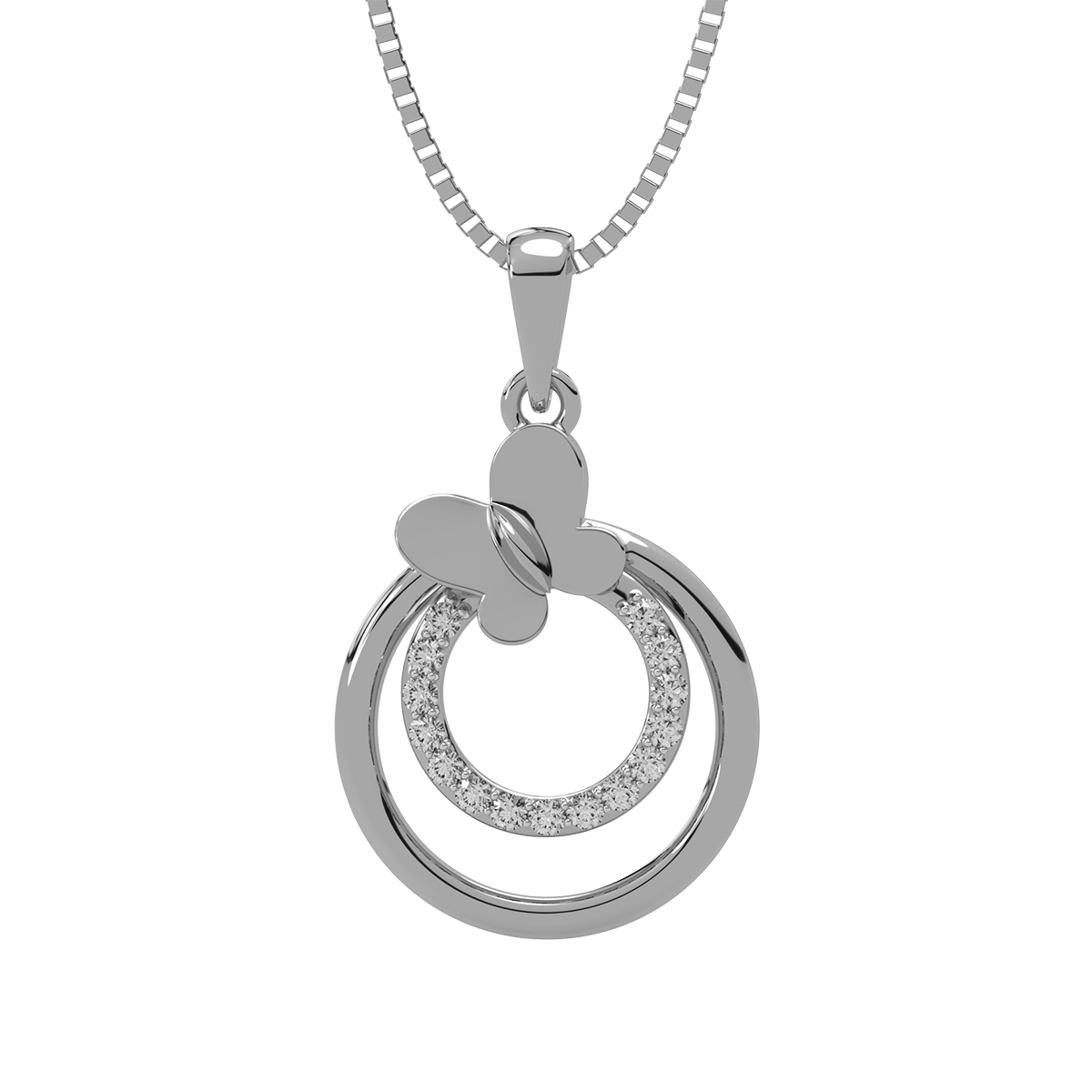 Globular Butterfly Diamond Pendant