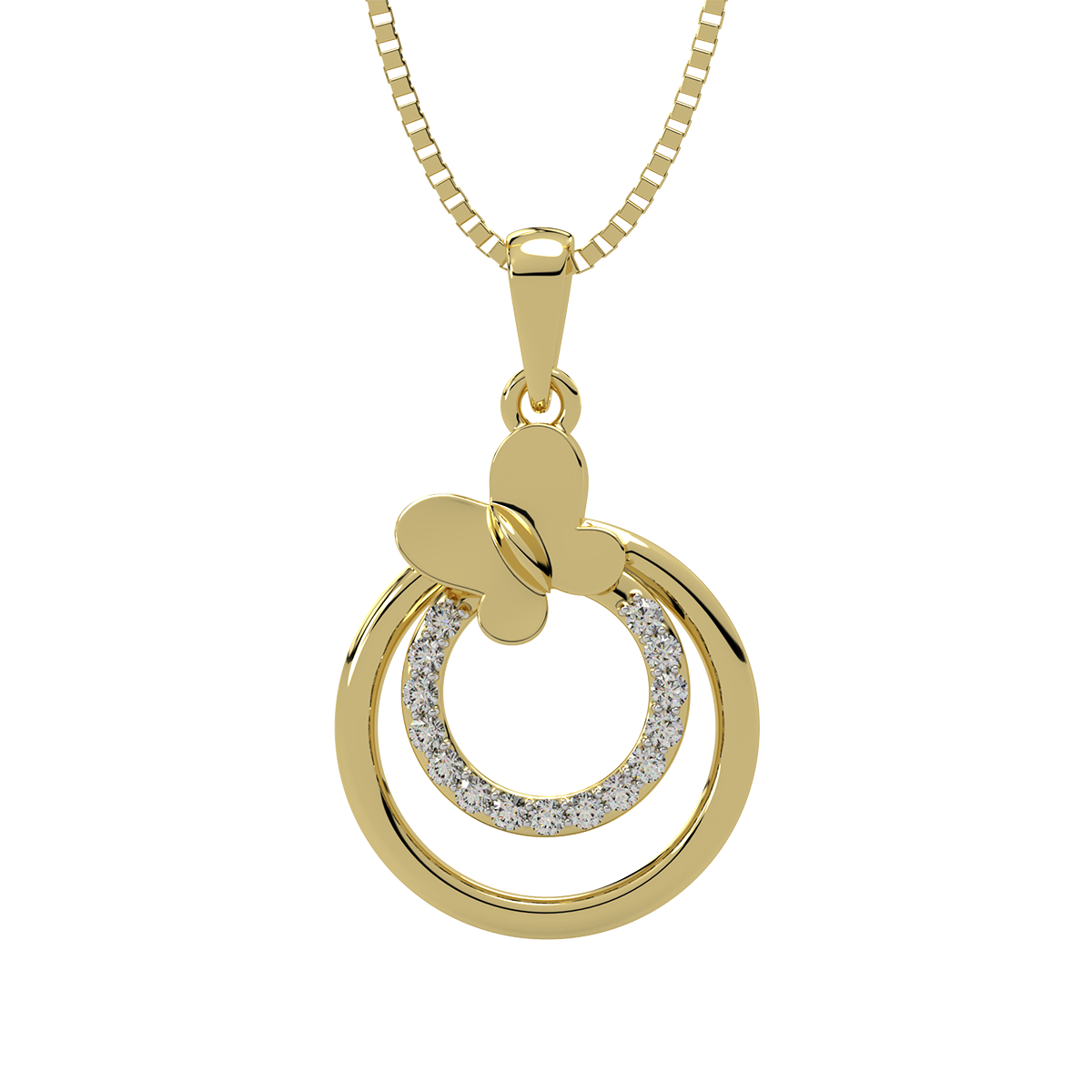Globular Butterfly Diamond Pendant