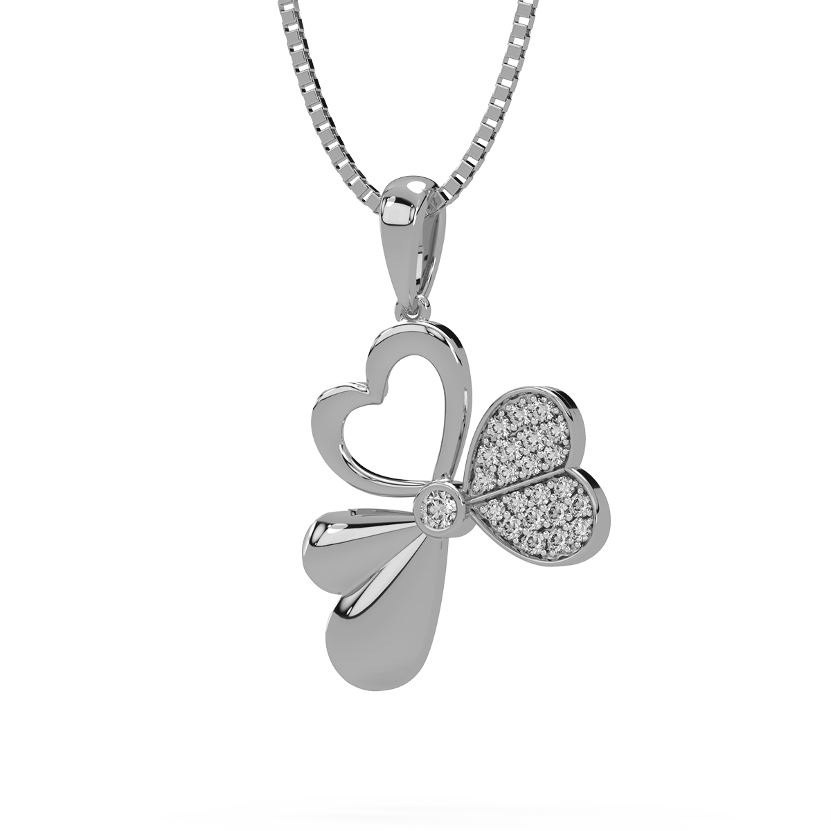 Tri Heart Diamond Pendant