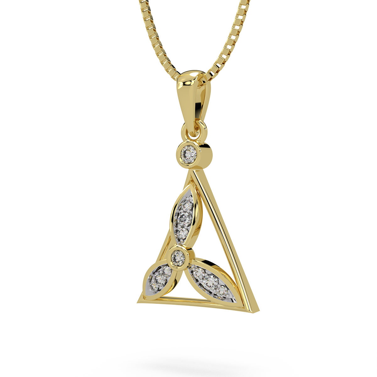 Trine Petals Diamond Pendant