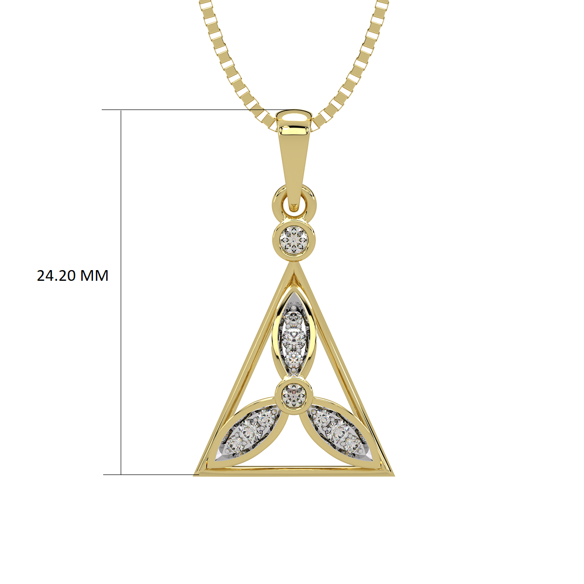 Trine Petals Diamond Pendant
