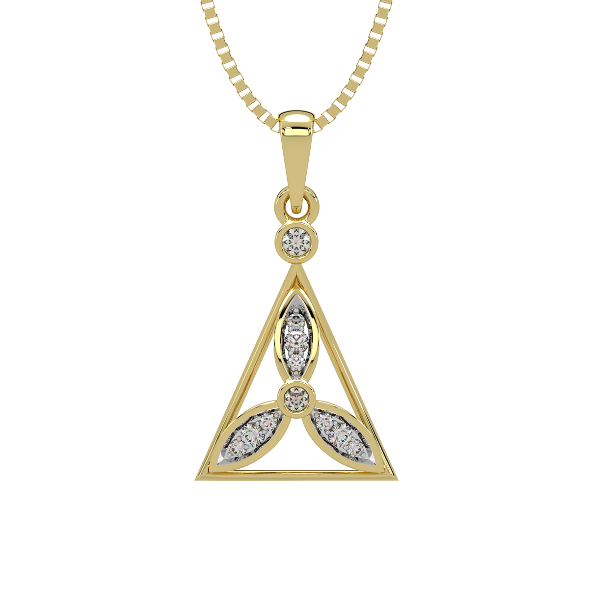 Trine Petals Diamond Pendant