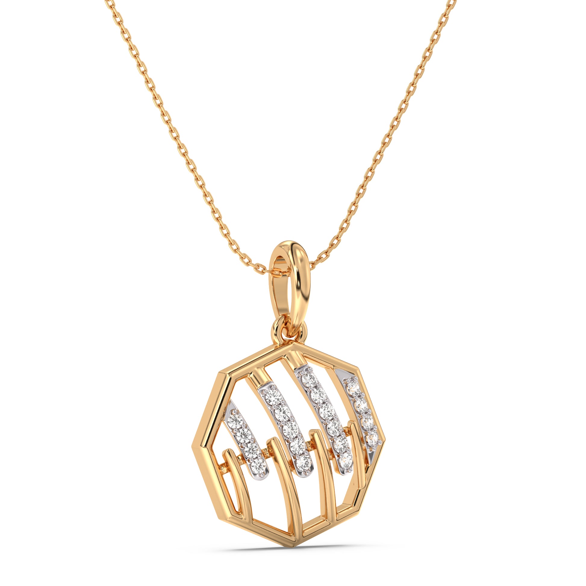 Heart of a Warrior Diamond and Gold Pendant