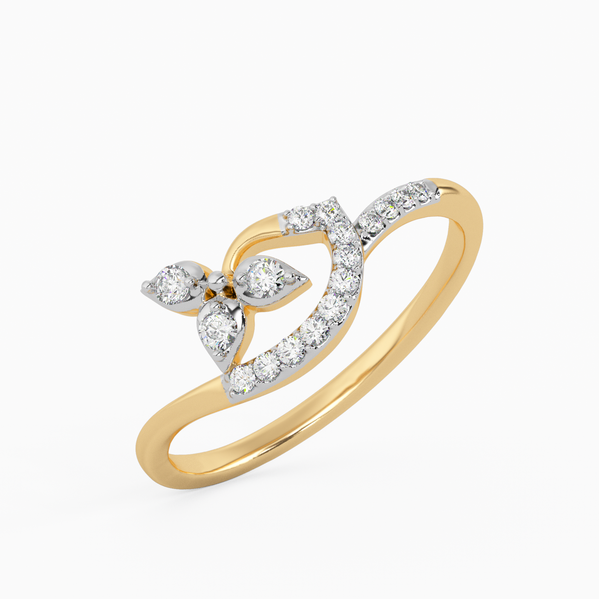 Full Bloom Gold and Diamond Ring