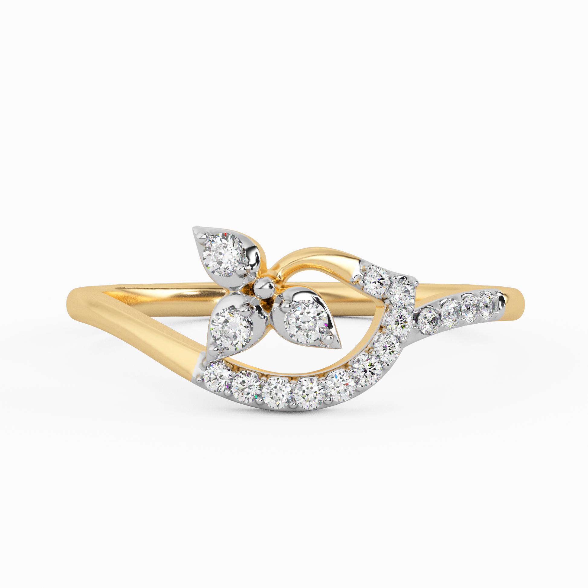 Full Bloom Gold and Diamond Ring
