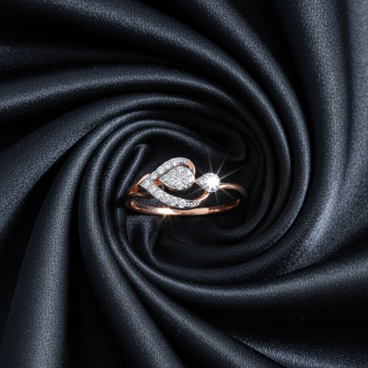 Aster Twist Gold and Diamond Ring