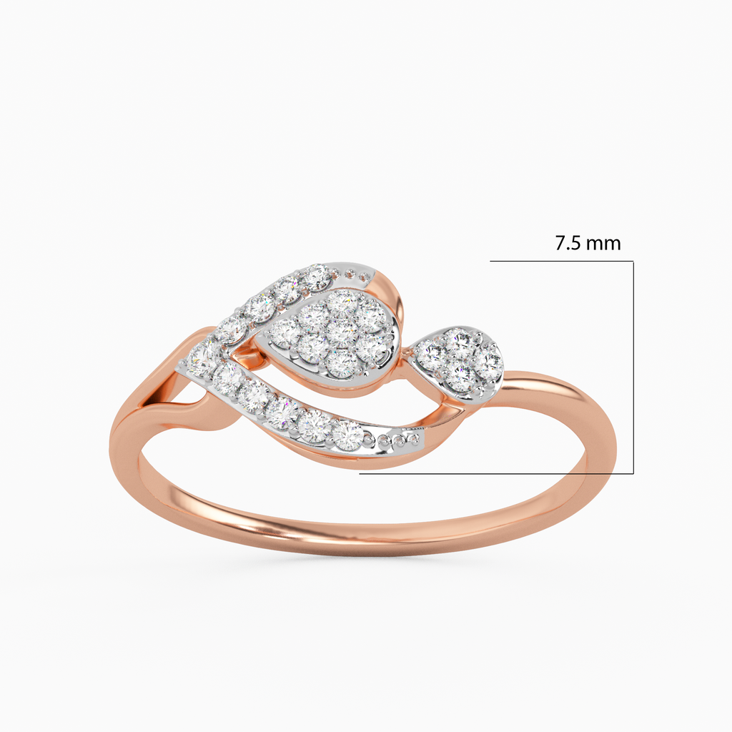 Aster Twist Gold and Diamond Ring
