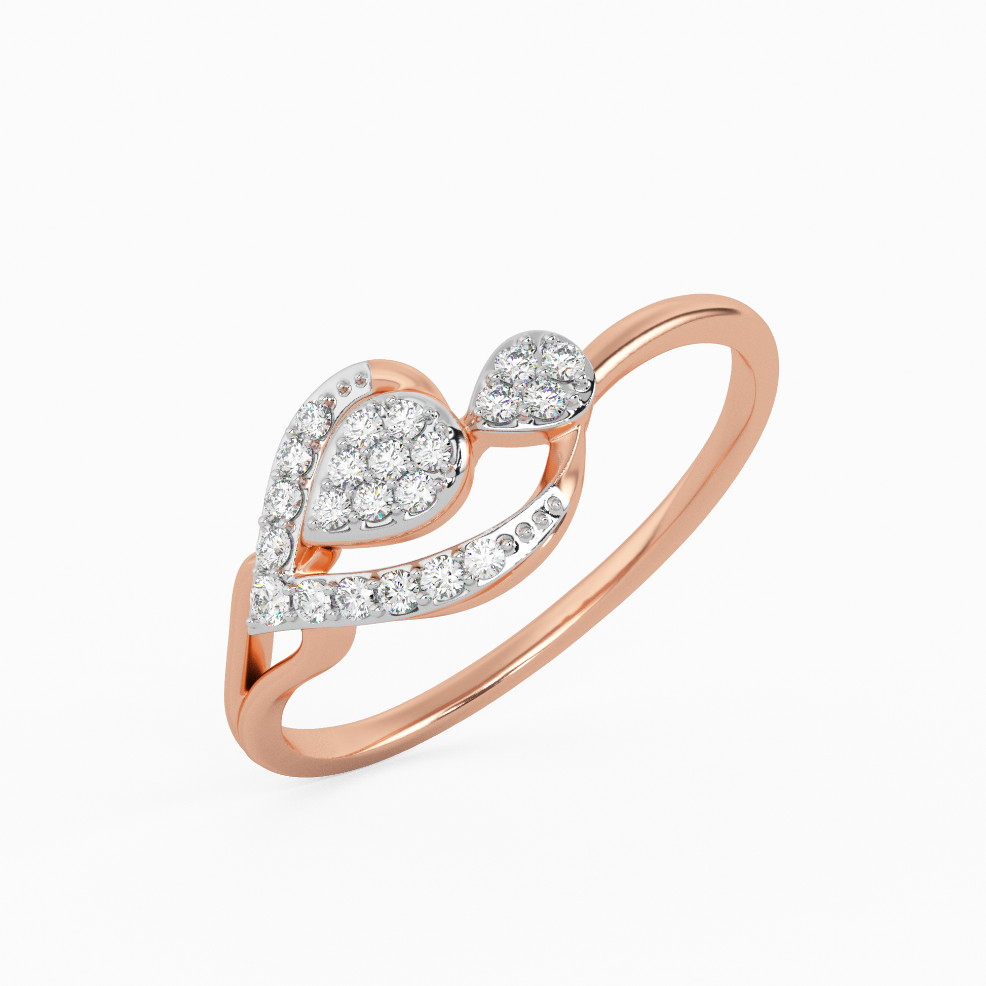 Aster Twist Gold and Diamond Ring