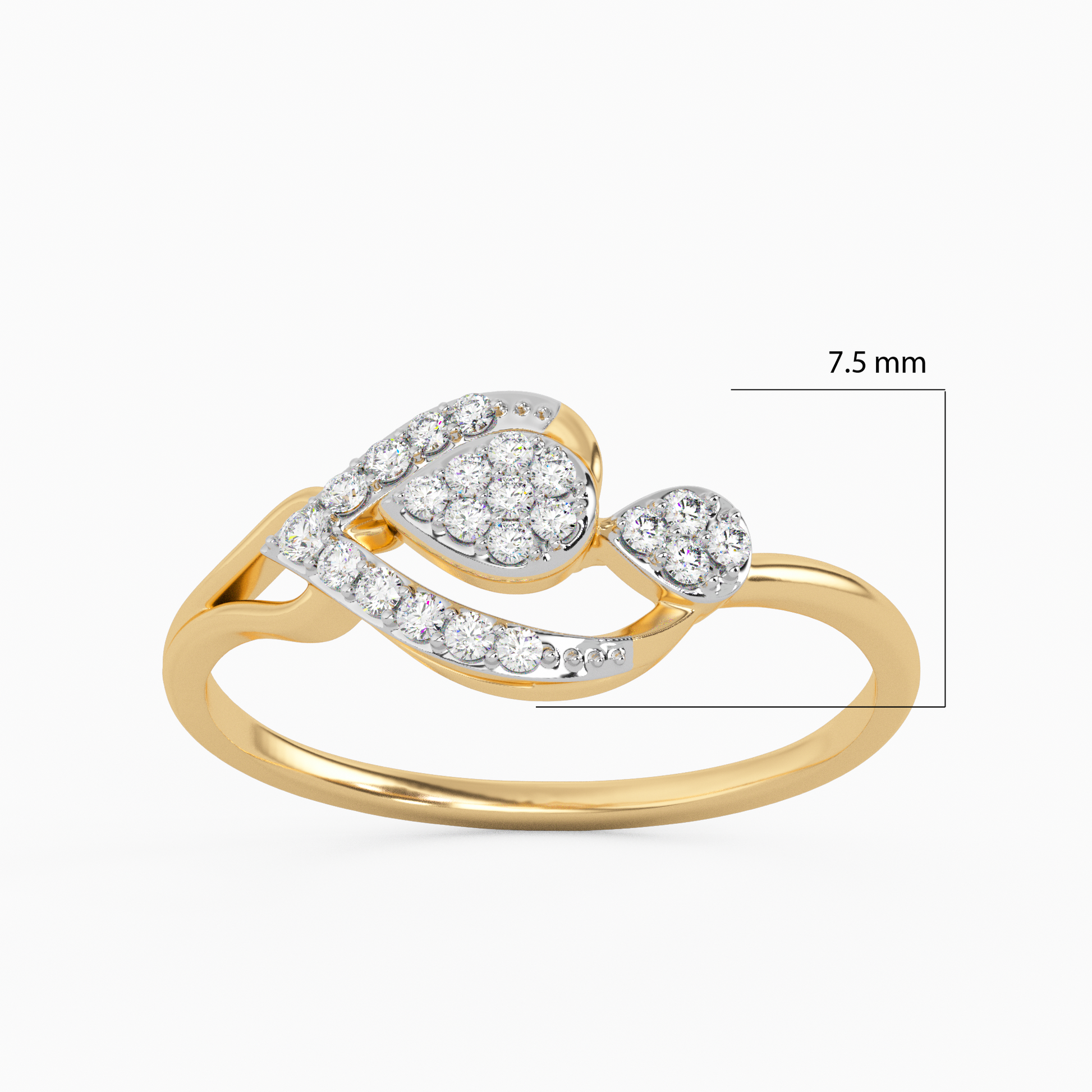 Aster Twist Gold and Diamond Ring