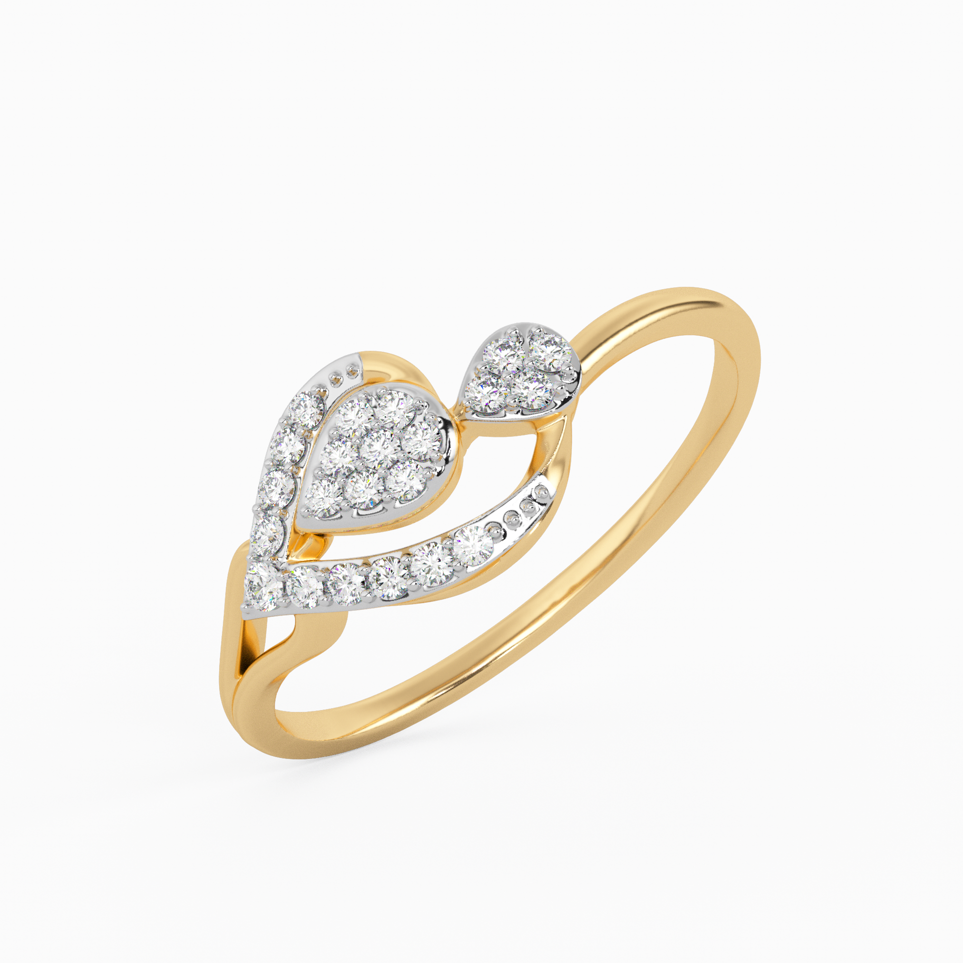 Aster Twist Gold and Diamond Ring