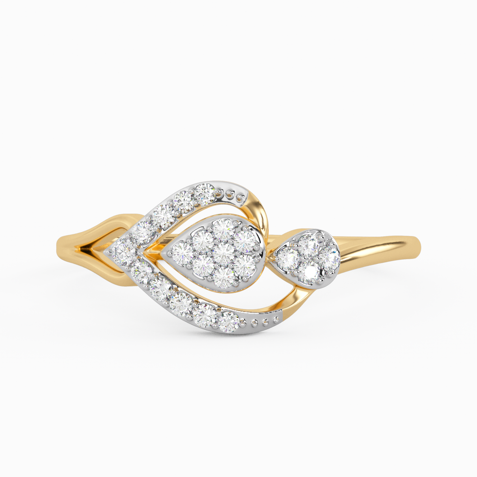 Aster Twist Gold and Diamond Ring