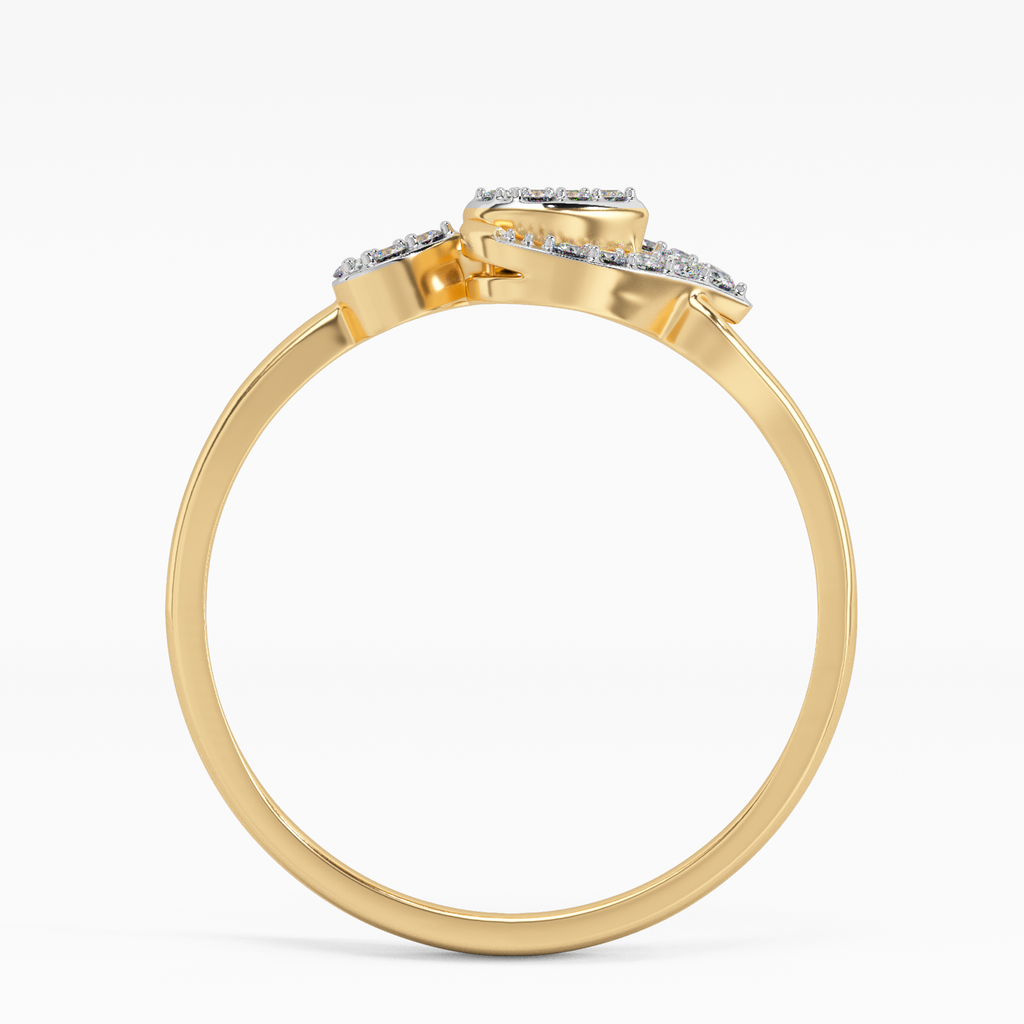 Aster Twist Gold and Diamond Ring