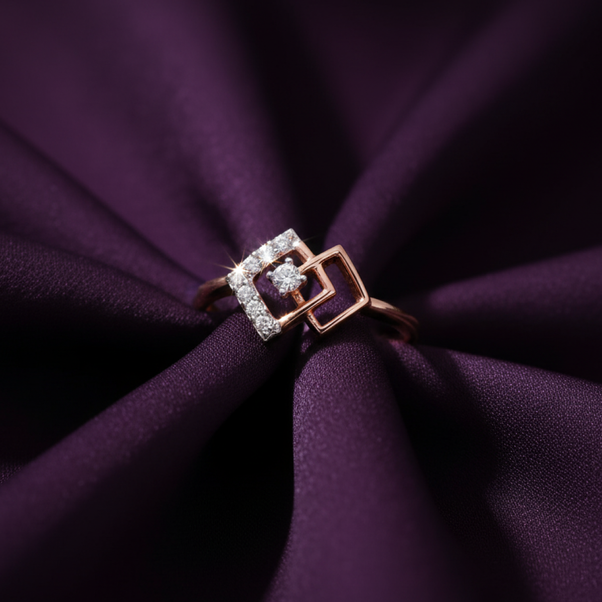 Gorgeous Geometry Gold and Diamond Ring