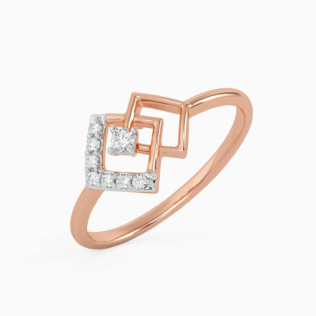 Gorgeous Geometry Gold and Diamond Ring