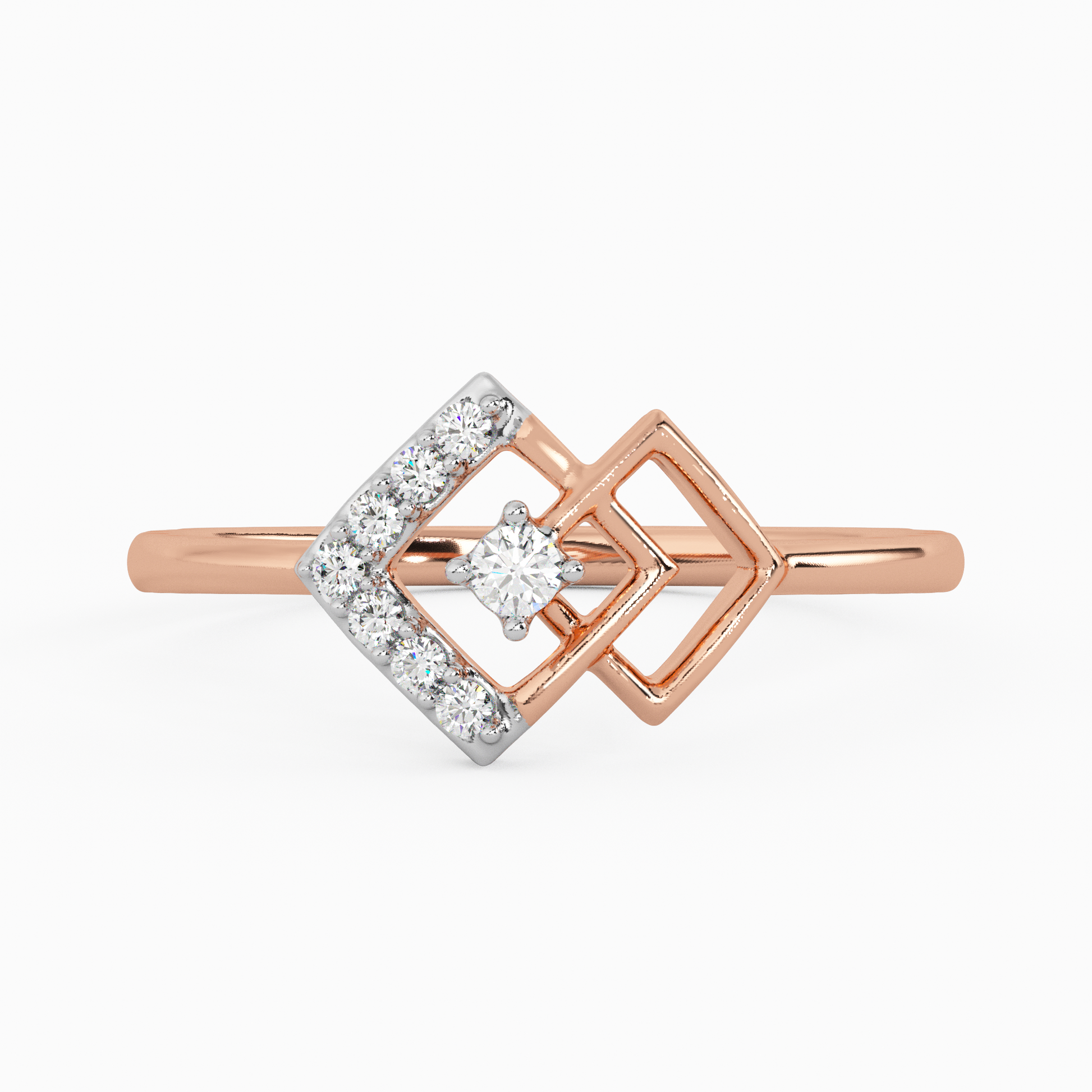 Gorgeous Geometry Gold and Diamond Ring