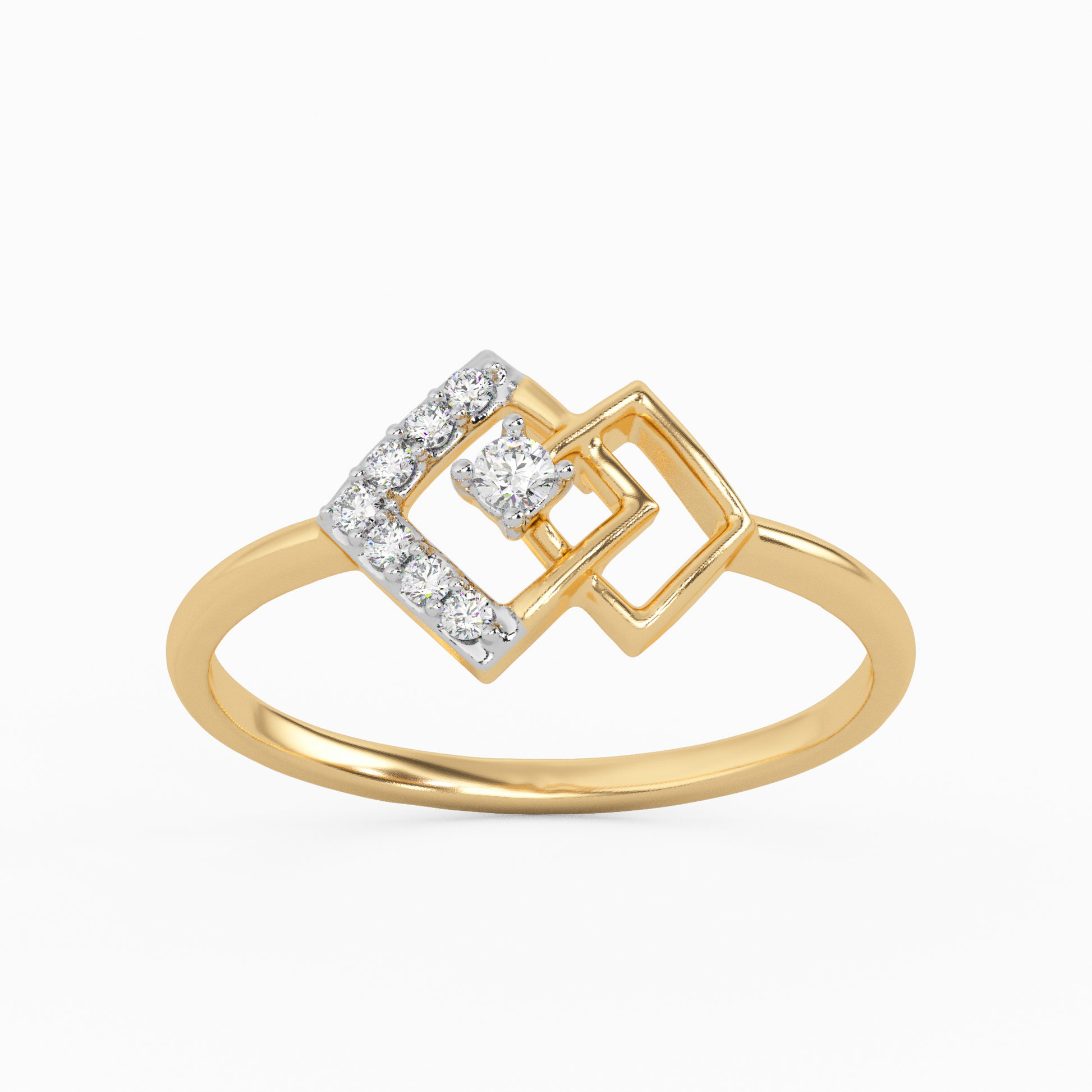 Gorgeous Geometry Gold and Diamond Ring