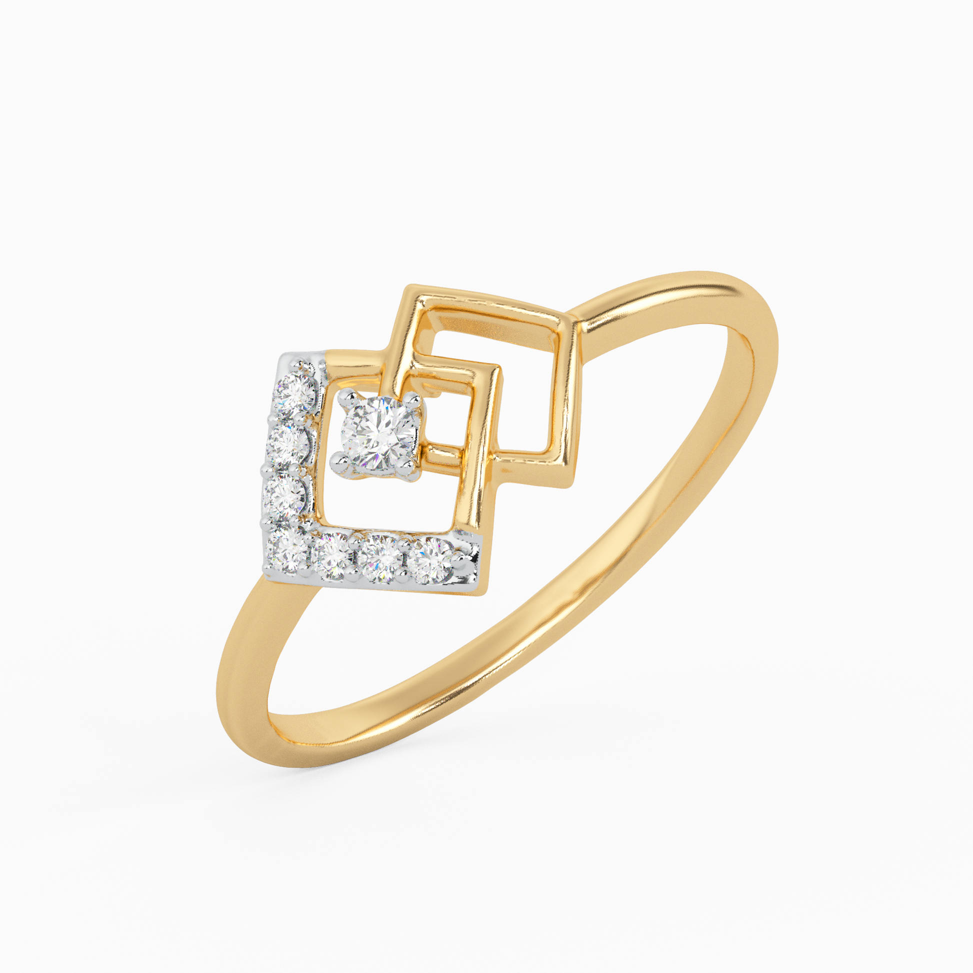 Gorgeous Geometry Gold and Diamond Ring