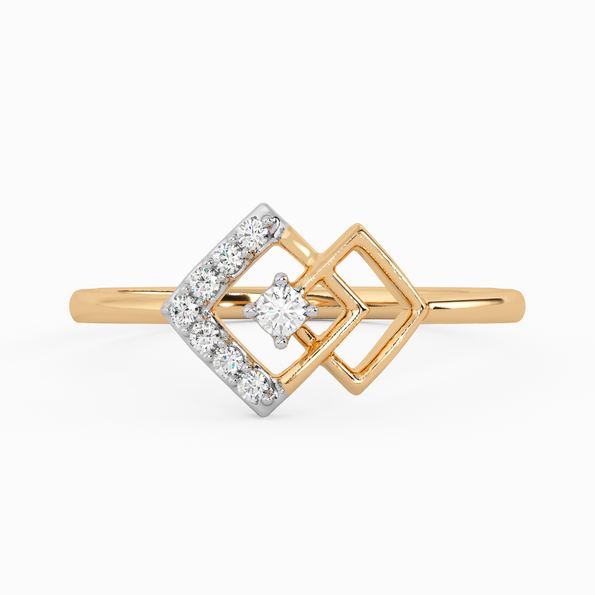 Gorgeous Geometry Gold and Diamond Ring