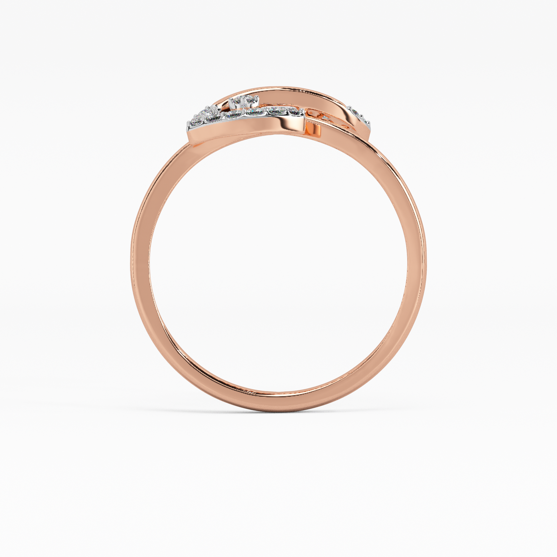 Contemporary Plumeria Gold and Diamond Ring