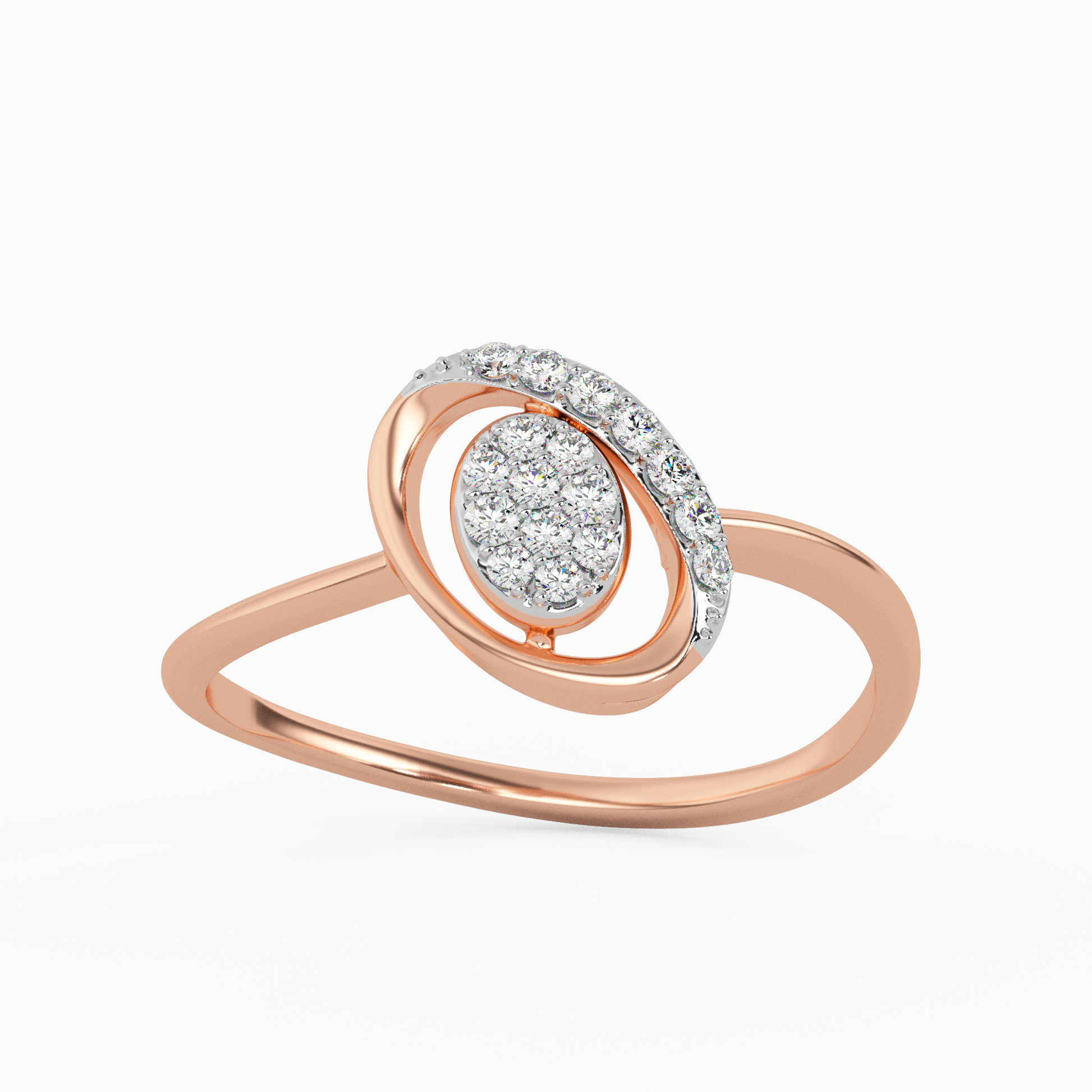 Artistic Water Lily Gold and Diamond Ring