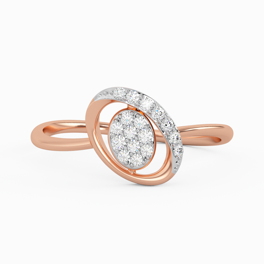 Artistic Water Lily Gold and Diamond Ring