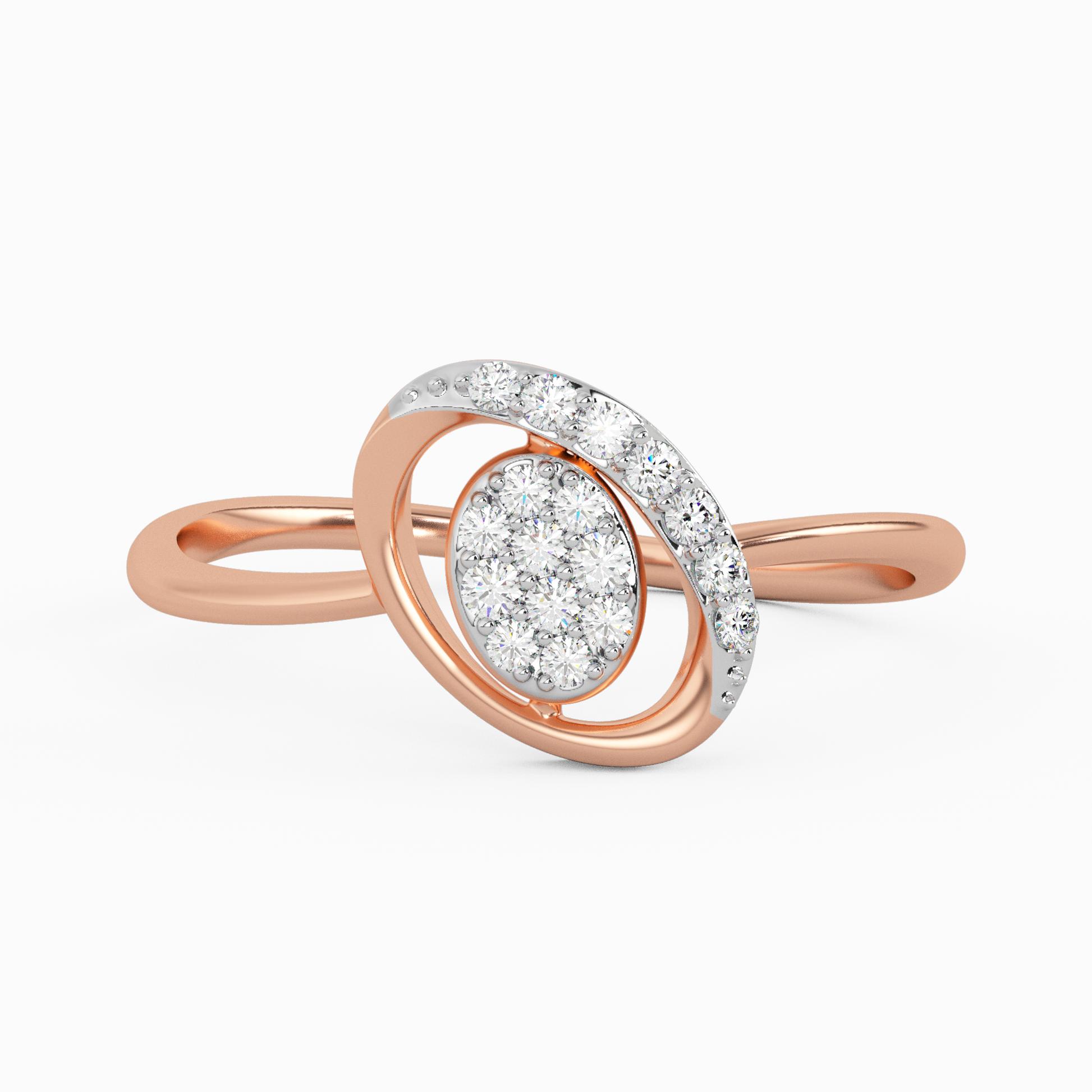 Artistic Water Lily Gold and Diamond Ring