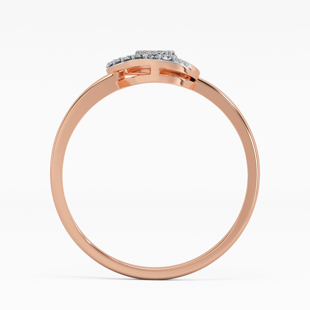 Artistic Water Lily Gold and Diamond Ring