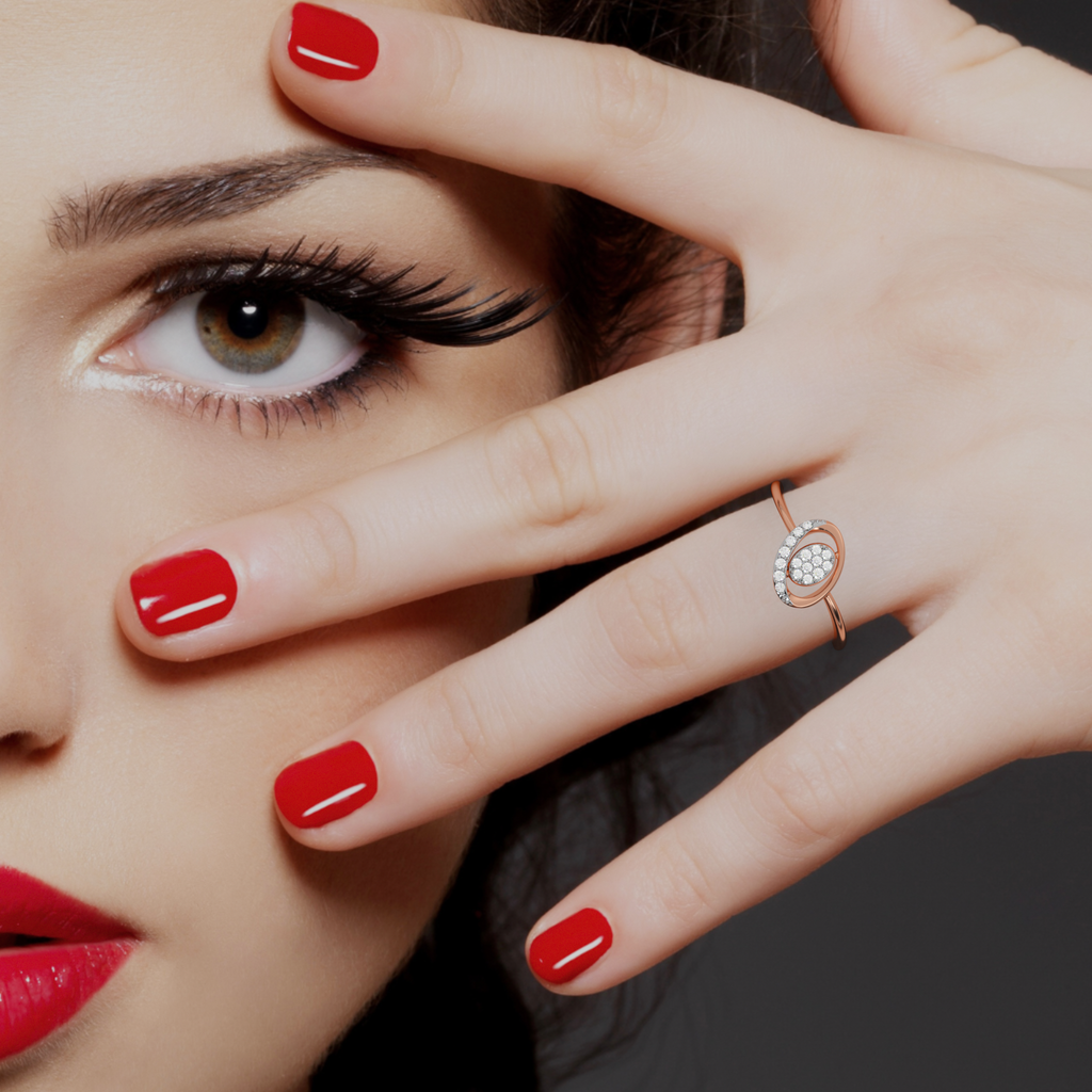 Artistic Water Lily Gold and Diamond Ring