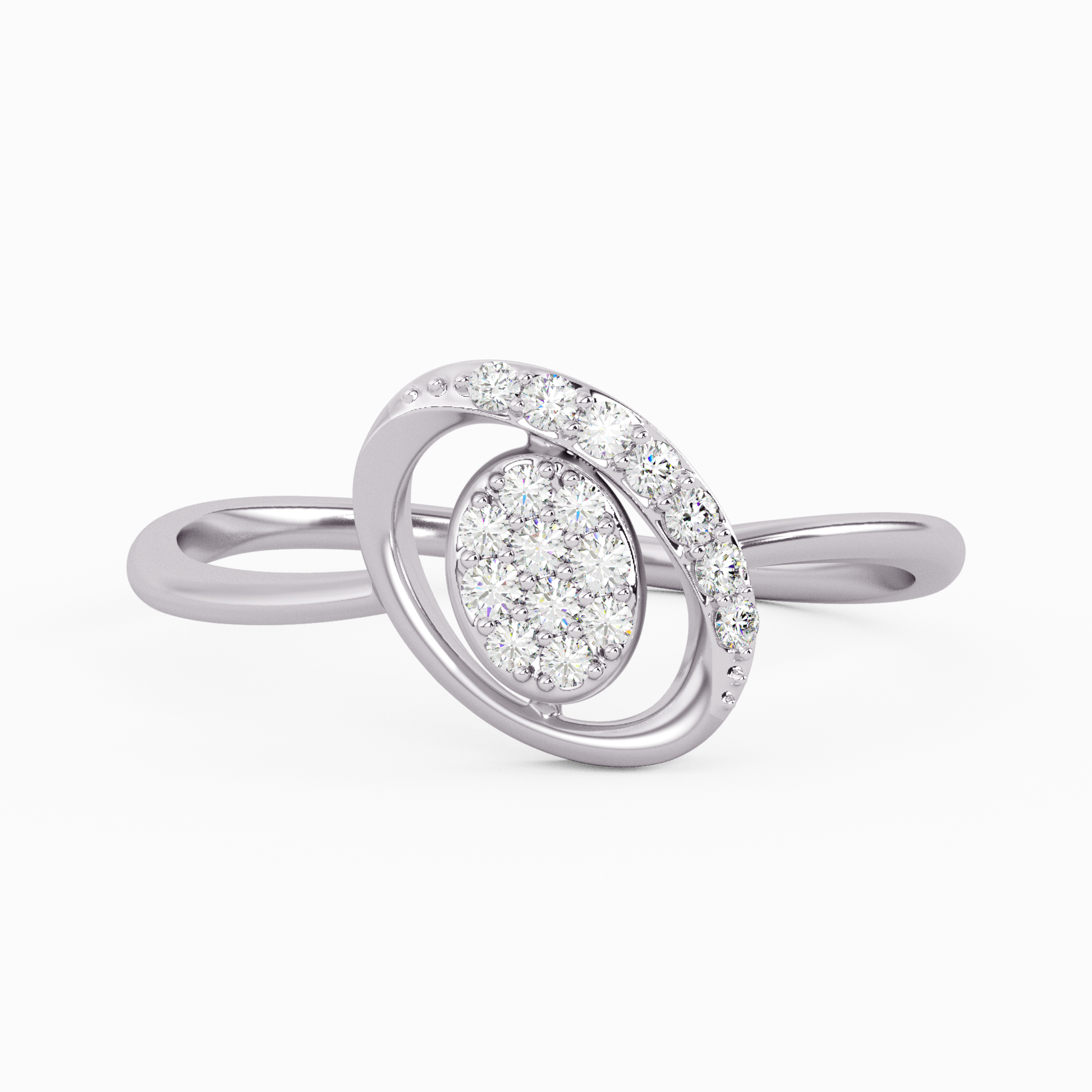 Artistic Water Lily Gold and Diamond Ring