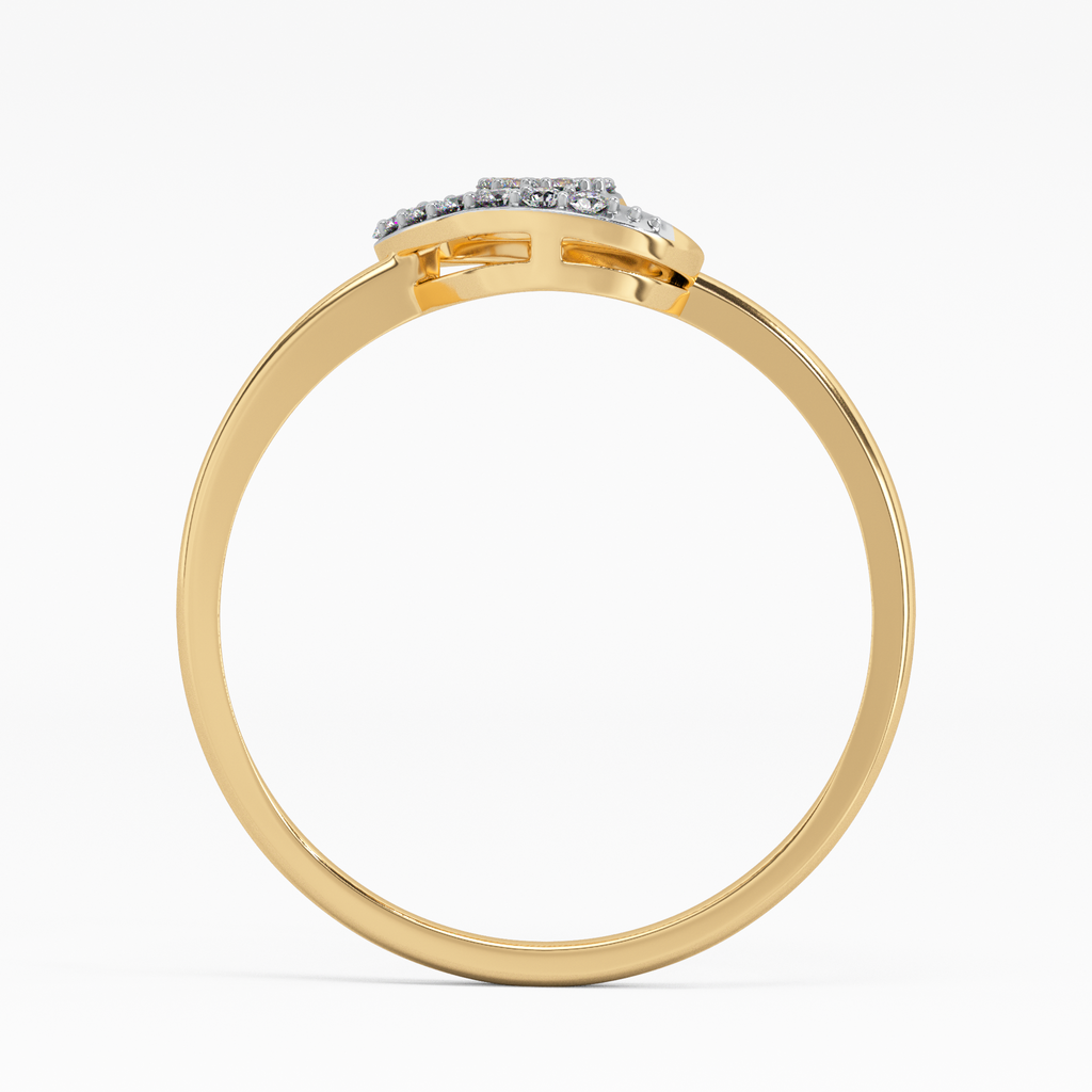 Artistic Water Lily Gold and Diamond Ring