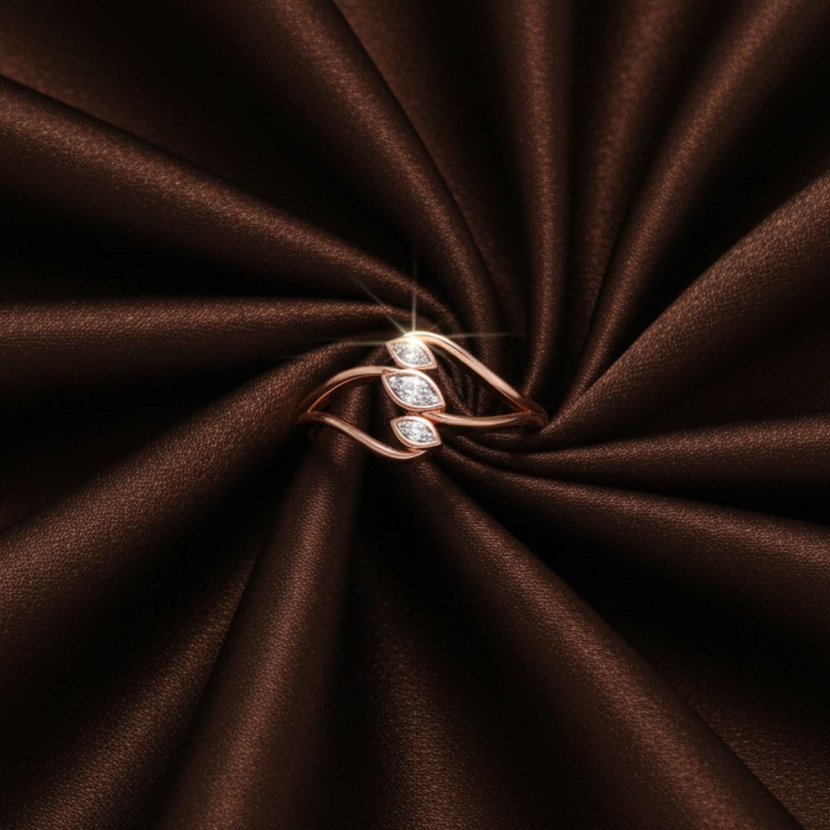 Shimmering Begonia Gold and Diamond Ring