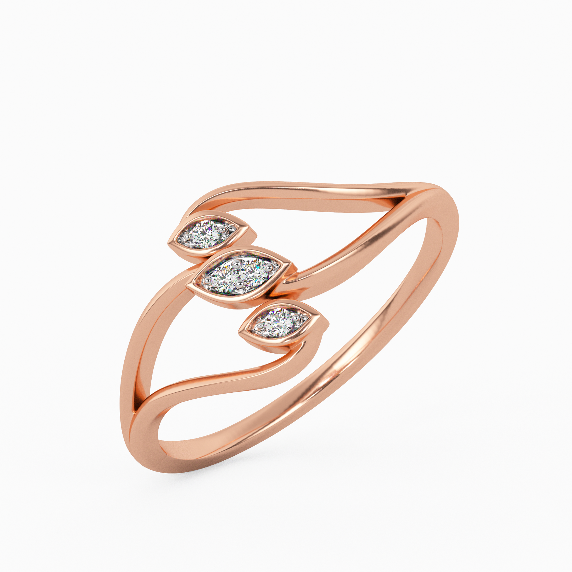 Shimmering Begonia Gold and Diamond Ring
