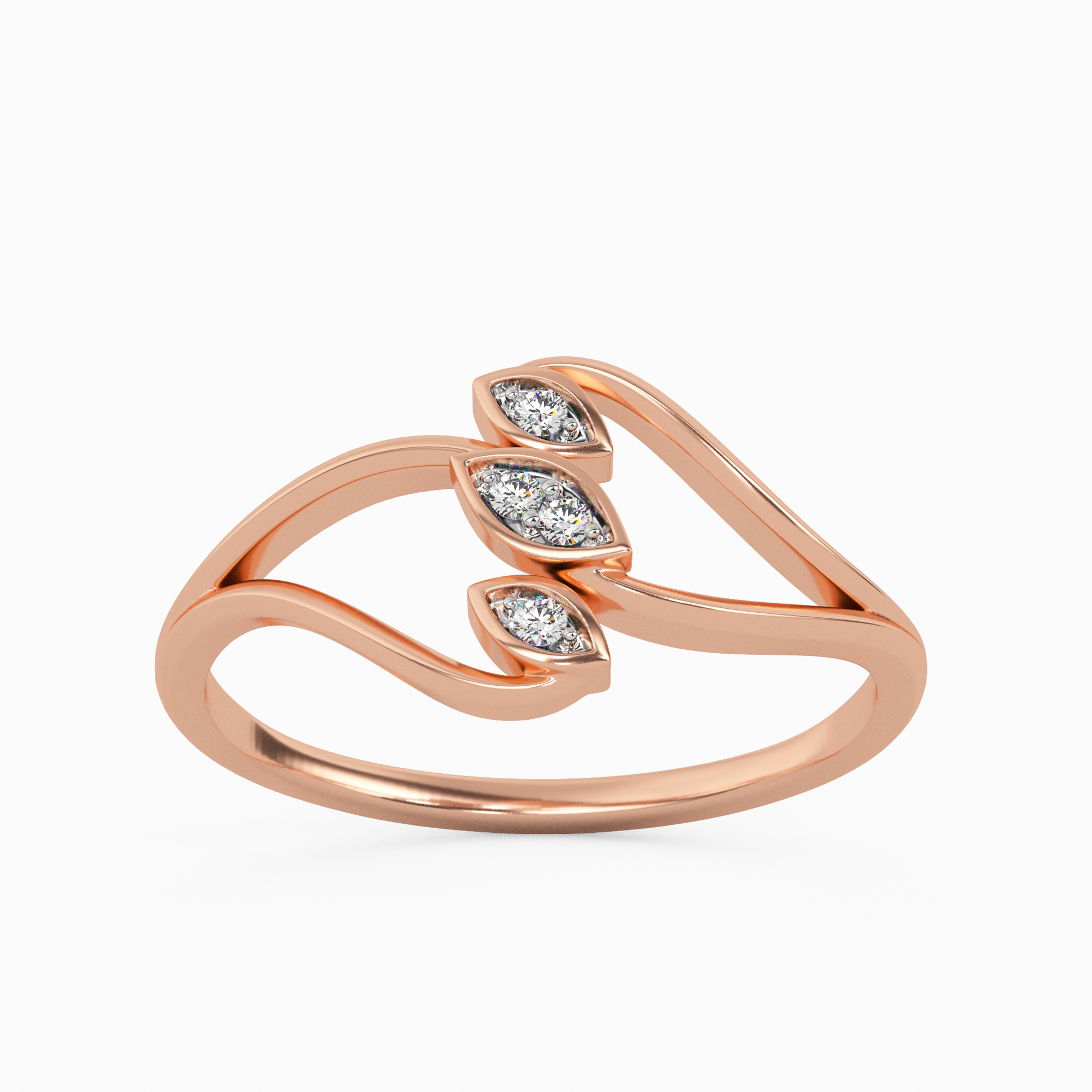 Shimmering Begonia Gold and Diamond Ring