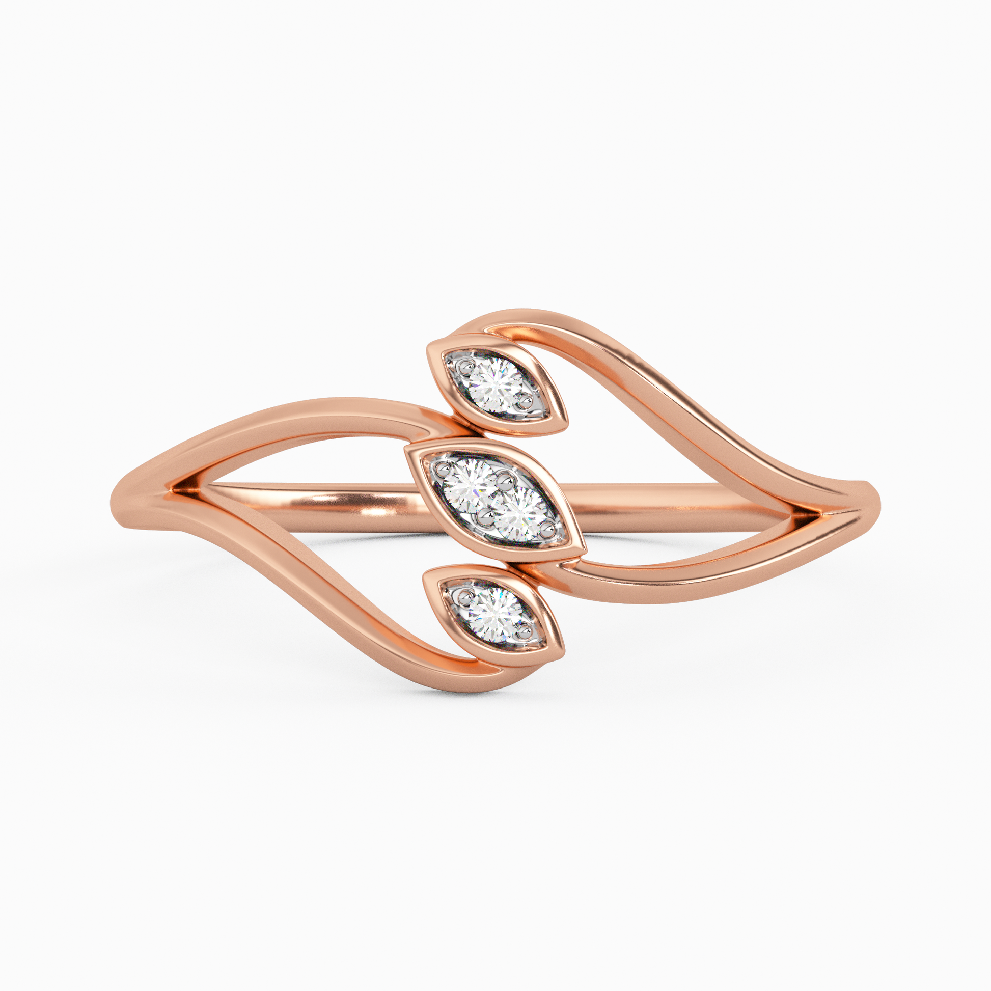 Shimmering Begonia Gold and Diamond Ring
