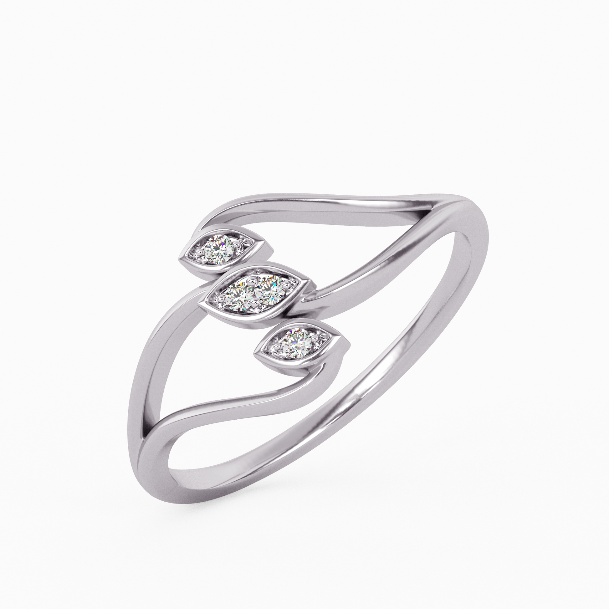 Shimmering Begonia Gold and Diamond Ring