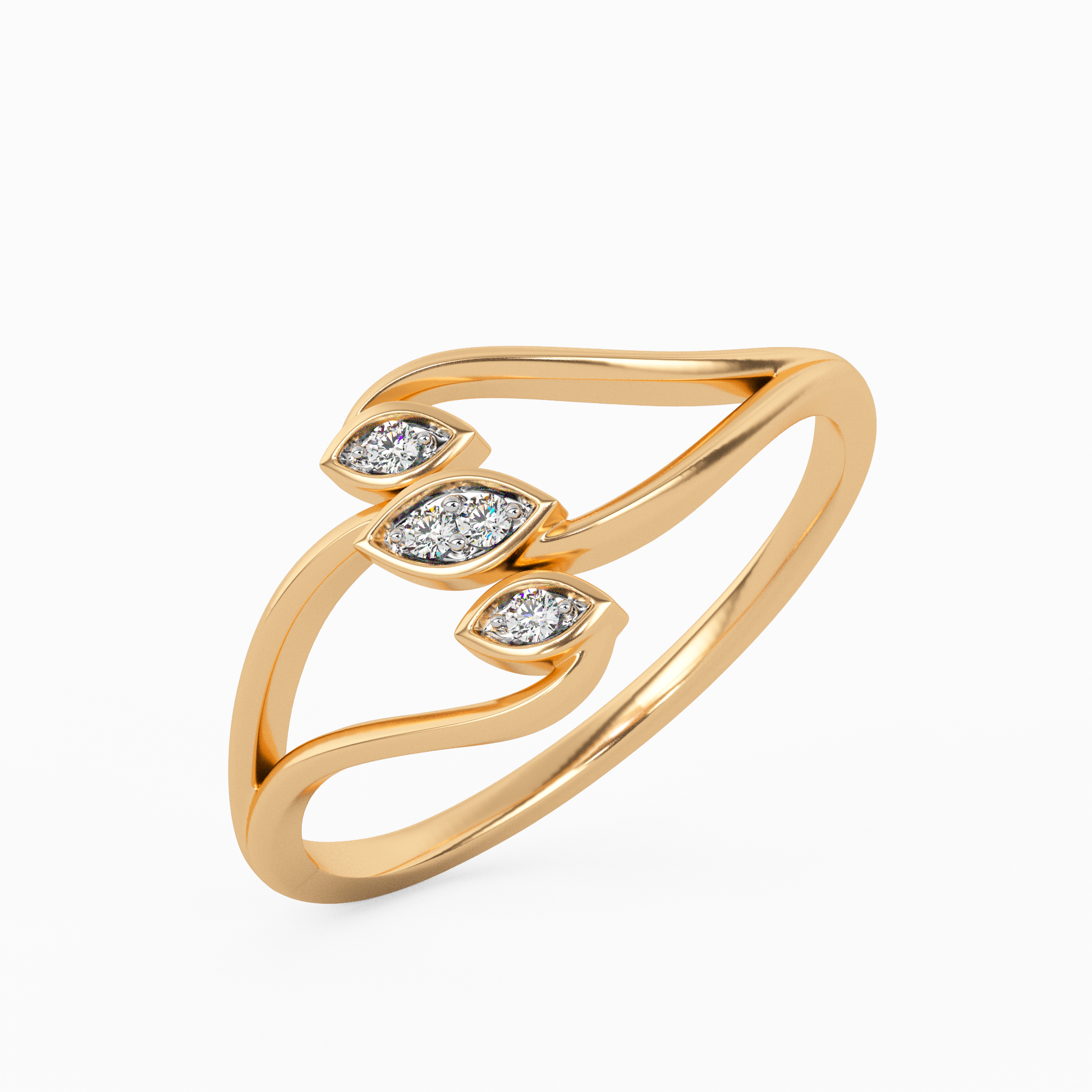 Shimmering Begonia Gold and Diamond Ring
