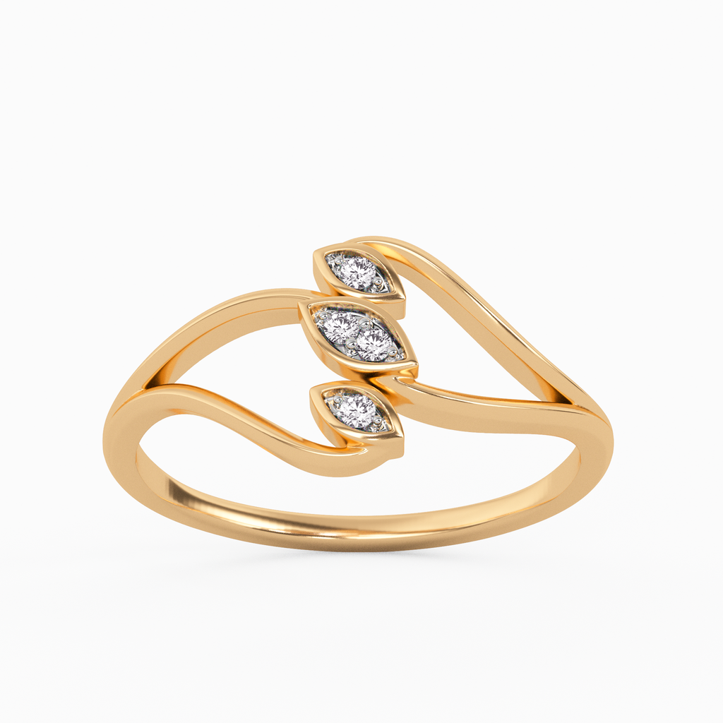 Shimmering Begonia Gold and Diamond Ring