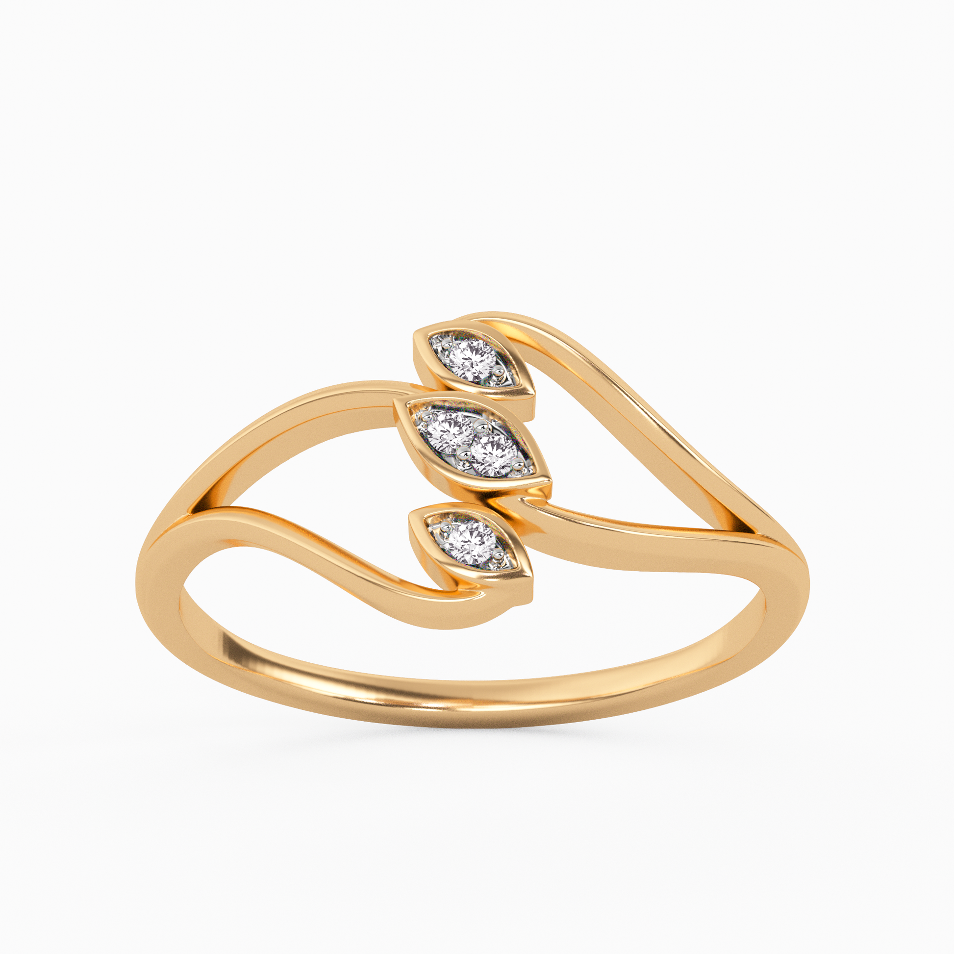 Shimmering Begonia Gold and Diamond Ring